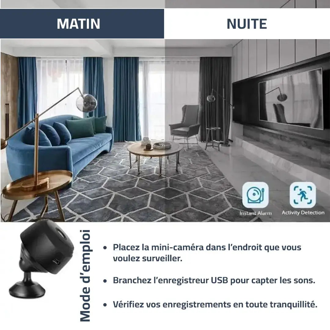 Pack Sécurité Invisible : Caméra Discrète + Enregistreur USB