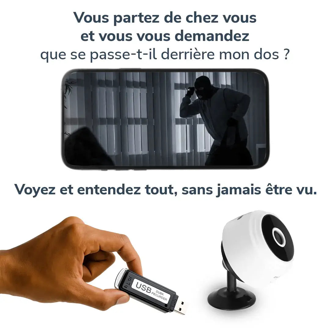 Pack Sécurité Invisible : Caméra Discrète + Enregistreur USB